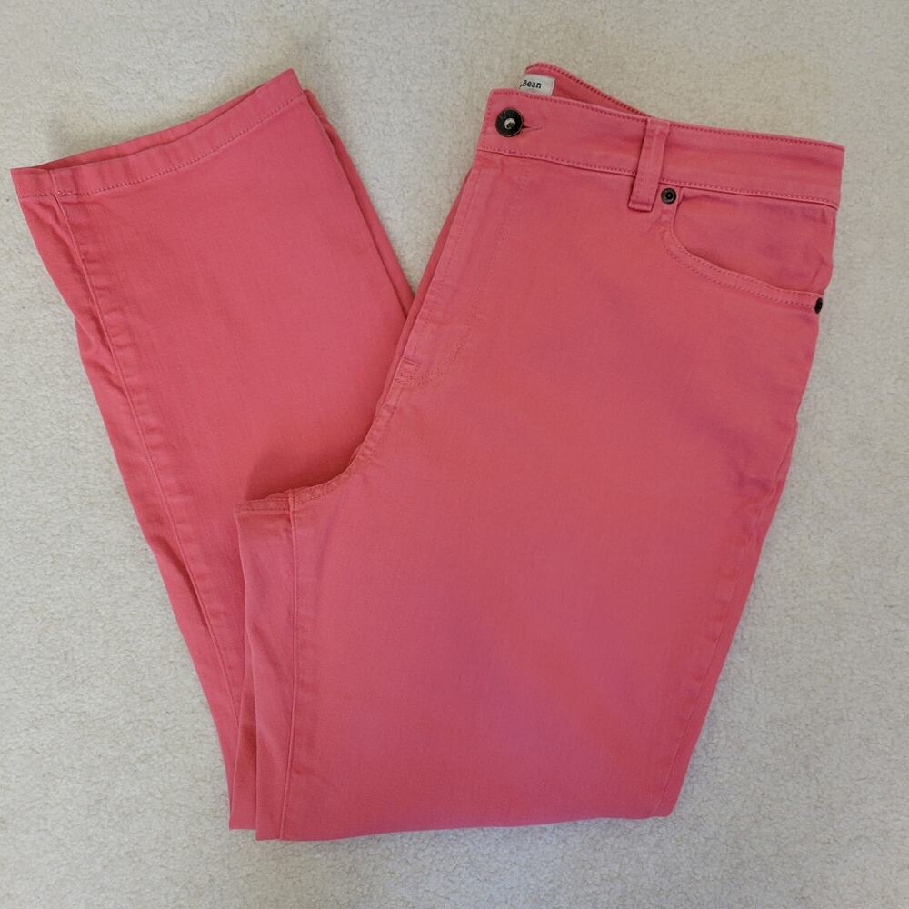 LL Bean Women's 14 Classic Fit Jeans Straight Leg Stretch Pink